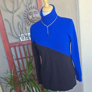 Calvin Klein Blue and Black Turtleneck Sweater